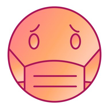 yüz maskesi simgesi. Hastalıklı vektör illüstrasyonunun çizgi filmi. izole düz biçim.