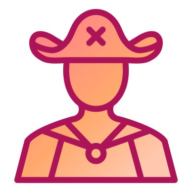 Şapkalı kovboy. Basit tasarım