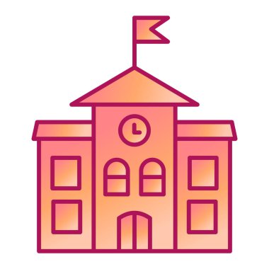 okul binası ikon vektör illüstrasyonu