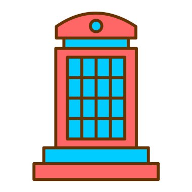 Booth modern simge vektör illüstrasyonu 