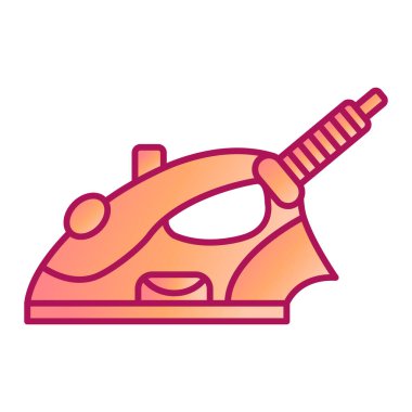 Demir vektör simgesi. Ütü işareti. buhar sembolü.