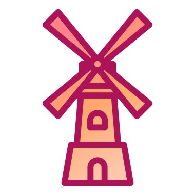 Yel değirmeni ikonu vektör illüstrasyonu