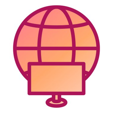 global teknoloji düz renk simgesi