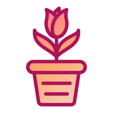 çiçek saksısı ikon vektör illüstrasyon tasarımı