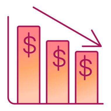 dolar sembollü finansal grafik, vektör illüstrasyonu