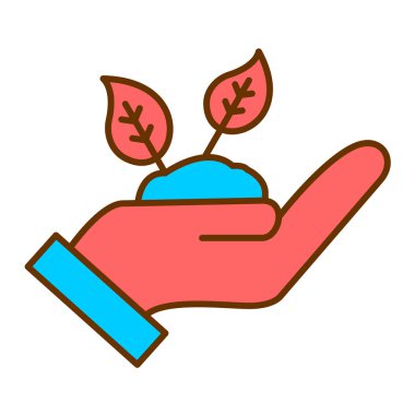 El ele tutuşan bitki vektörü çizimi