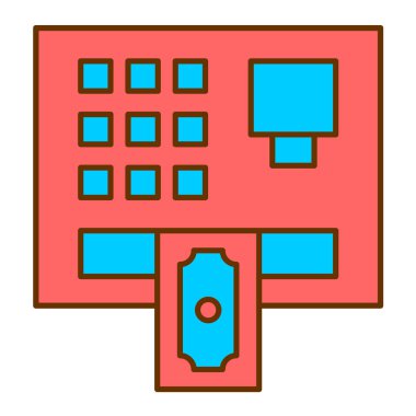 ATM 'de. Web simgesi basit illüstrasyon