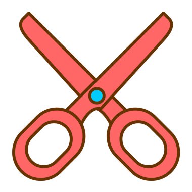 Makas simgesi. Web için makas vektör simgelerinin özet çizimi