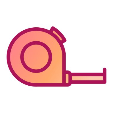 mezura simgesi. Web için inşaat ruleti vektör simgelerinin özet çizimi