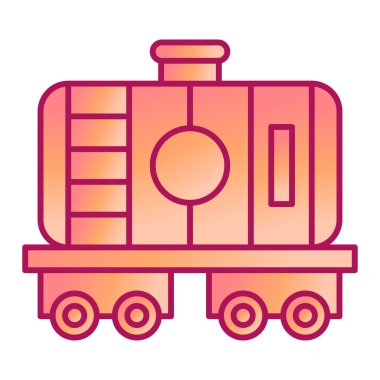 Demiryolu tankı ikonu. hat tren tankeri vektör çizim işareti.