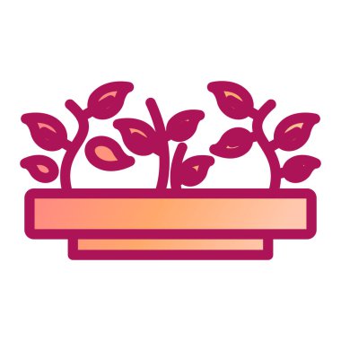 Beyaz arkaplanda izole edilmiş bitki simgesi vektörü, şeffaf işaret tohumu