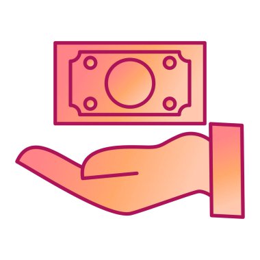Eldeki para. Web simgesi basit tasarım