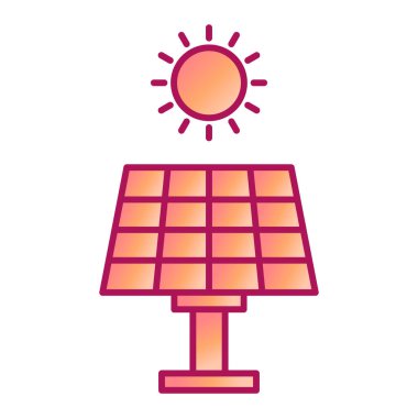Güneş paneli simgesi vektör illüstrasyon grafik tasarımı