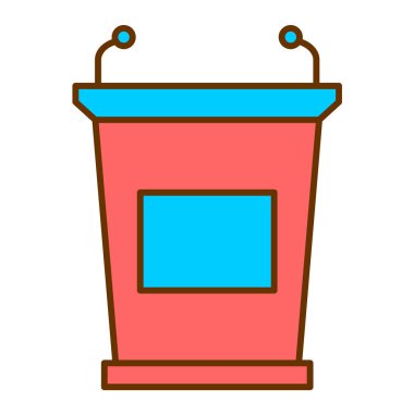 Bir podyum simgesinin vektör illüstrasyonu