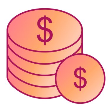 Dolar sikkeleri yığın ikon vektör illüstrasyon tasarımı