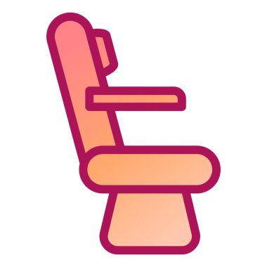 Koltuk ikonu vektörü. İnce çizgi işareti. İzole edilmiş kontür sembolü gösterimi