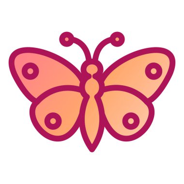 Kelebek. Web simgesi vektör illüstrasyonu