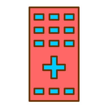 Hastane. Web simgesi basit illüstrasyon