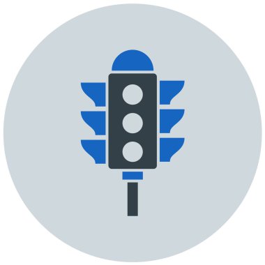 Trafik ışığı düz vektör simgesi