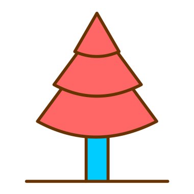 Noel ağacı simgesi vektör illüstrasyonuName