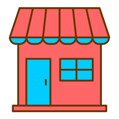 Mağaza. Web simgesi vektör illüstrasyonu