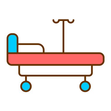 Hastane yatağı ikon vektör illüstrasyonu