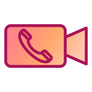 Video çağrısı. Web simgesi vektör illüstrasyonu