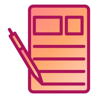 notepad web simgesi basit illüstrasyon