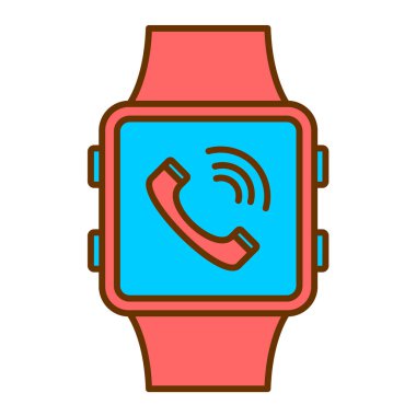 Akıllı saat simgesi. Akıllı telefon vektör illüstrasyonuyla özet geç. beyaz arkaplanda izole