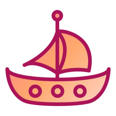 Yelkenli. Web simgesi basit illüstrasyon