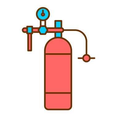 Yangın söndürme ikonu. Web için gaz hidrantı vektör simgelerinin özet çizimi