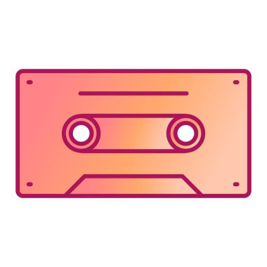 kaset teybi ikon vektör illüstrasyon grafik tasarımı