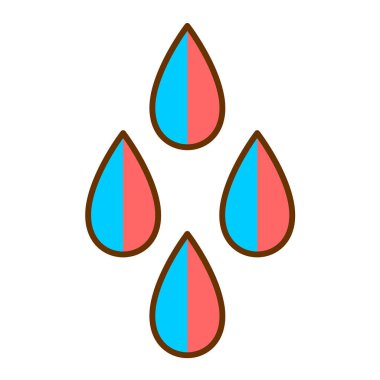 Su ikon vektörünü düşürür. izole edilmiş sınır sembolü çizimi