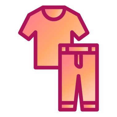 Bir tişört ve spor simgesinin vektör çizimi