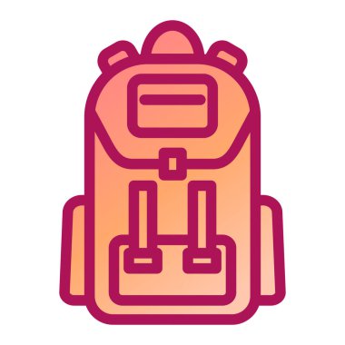 Sırt çantası. Web simgesi basit illüstrasyon