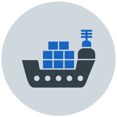 Gemi. Web simgesi basit illüstrasyon