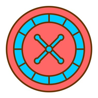 Kumarhane çipi ikonu. Web için bilardo ruleti vektör simgelerinin basit çizimi