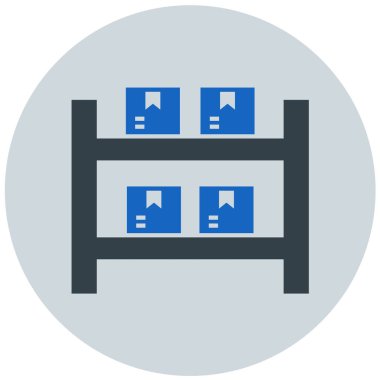 Depo. Web simgesi basit illüstrasyon