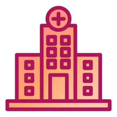 Hastane modern ikon vektör illüstrasyonu 