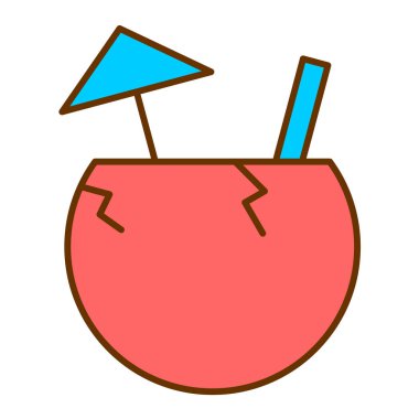 Bir kokteyl ikonunun vektör illüstrasyonu