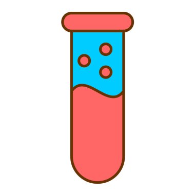 Test tüpü simgesi. Beyaz arkaplanda izole edilmiş web tasarımı için matara vektör simgelerinin basit çizimi