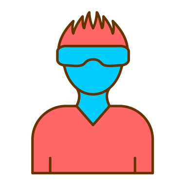 Maske simgesi vektör illüstrasyon tasarımlı adam