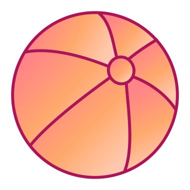 Plaj topu ikonu. Güneş vektörü illüstrasyonunun çizgi filmi.