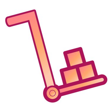 Kutu simgesi çizimi olan forklift kamyonu