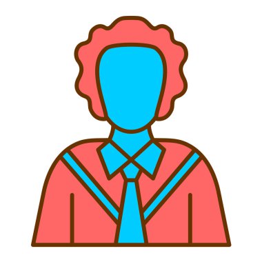 Şapka çizgisi olan ve biçim ikonu vektör illüstrasyon tasarımına sahip bir adam