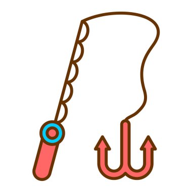 balık kancası ikon vektör çizimi tasarımı