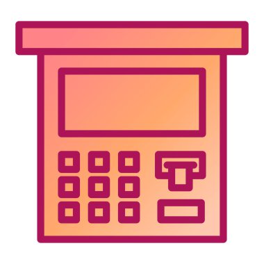 ATM makinesi düz vektör simgesi