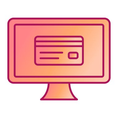 Ekranlı bilgisayar monitörü. vektör illüstrasyonu