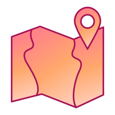 Konum işaretleyici vektör illüstrasyonlu harita işaretleyici