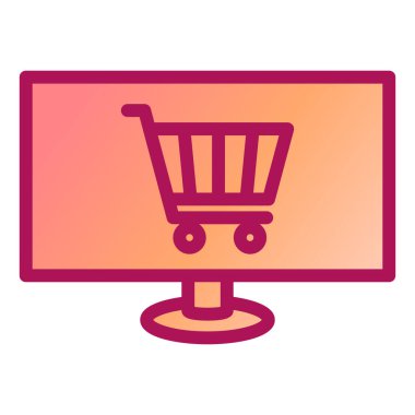 Alışveriş arabası simgesi, vektör illüstrasyonu